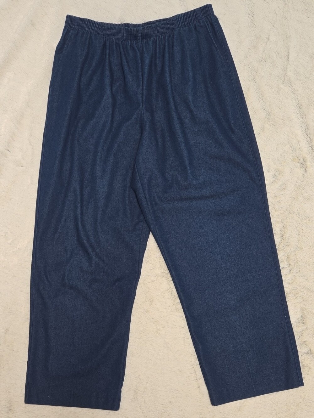 Alfred Dunner Women's Navy Elastic Waist Relaxed Pants